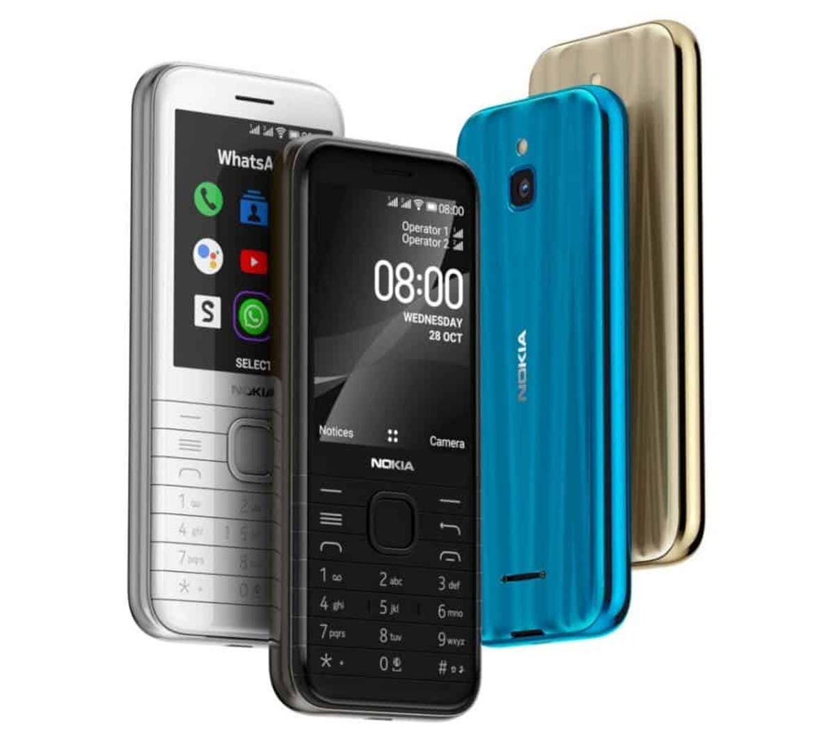 nokia 6300 and nokia 8000 are official with kaios and 4g support