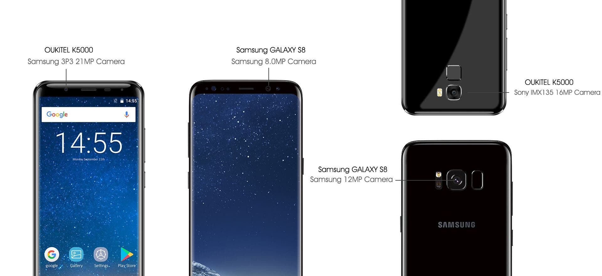 Oukitel K5000 vs Samsung Galaxy S8