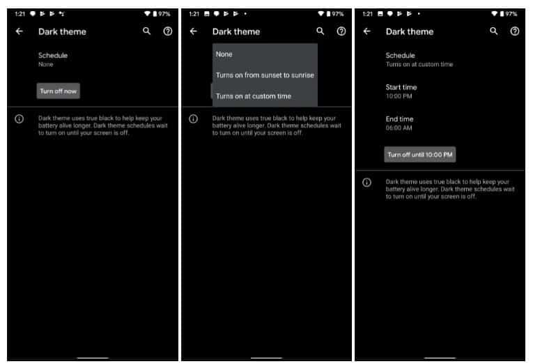 Android 11: dark mode will automatically activate at sunset - Gizchina.com