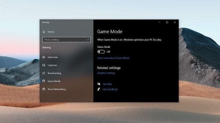 Microsoft Win 10 game mode