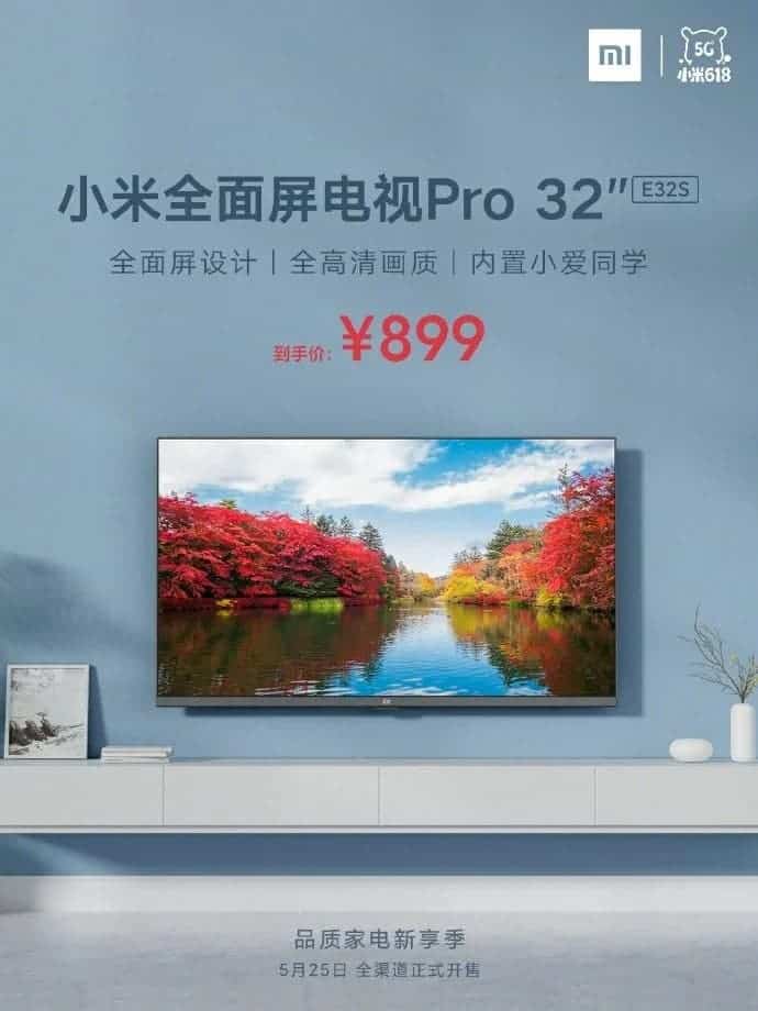 Xiaomi Mi TV Pro 32-inch launched with a $126 price tag - Gizchina.com