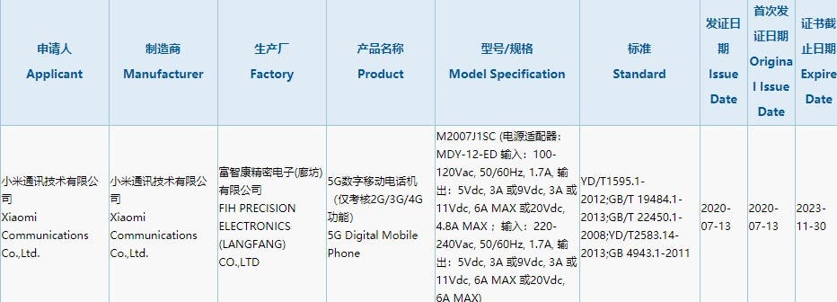 Xiaomi 120W fast charging