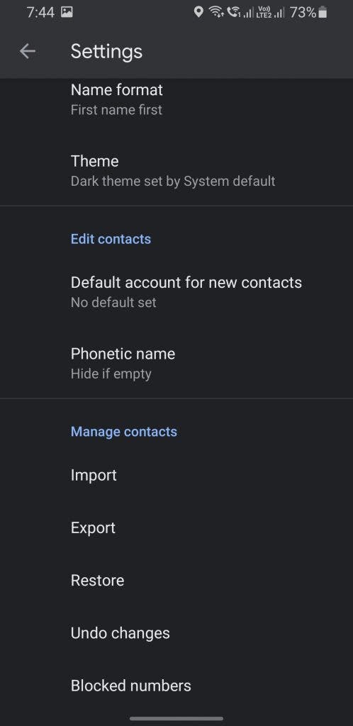 Restore deleted contacts 