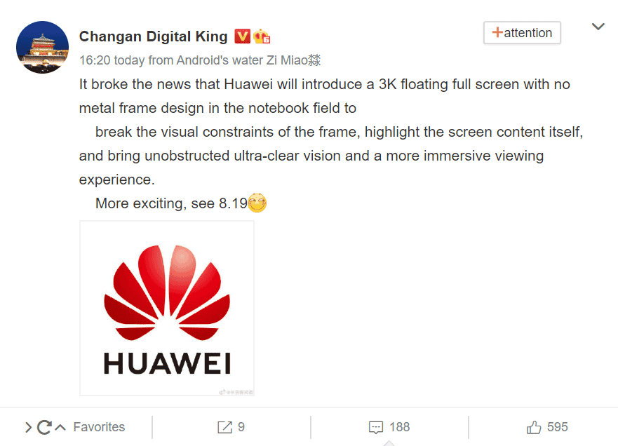 Huawei new notebook
