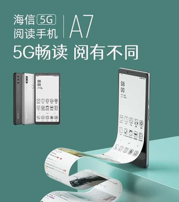 Hisense A7 5G reading smartphone