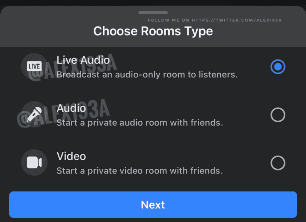 Facebook Audio Rooms
