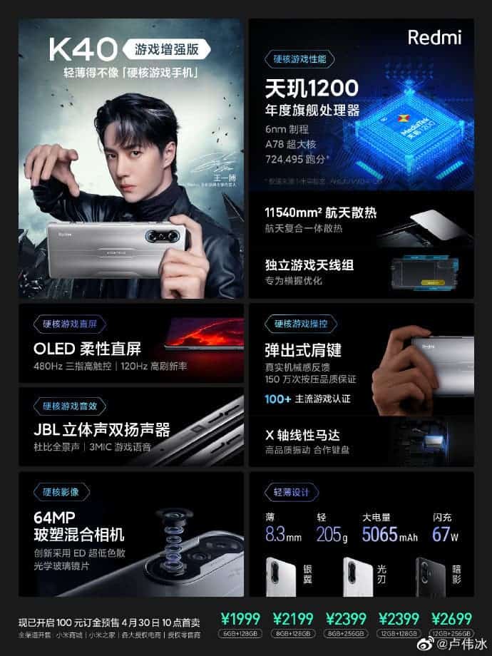 Redmi K40 Gaming Enhanced Edition Unleashed Starting At 1999 Yuan 308