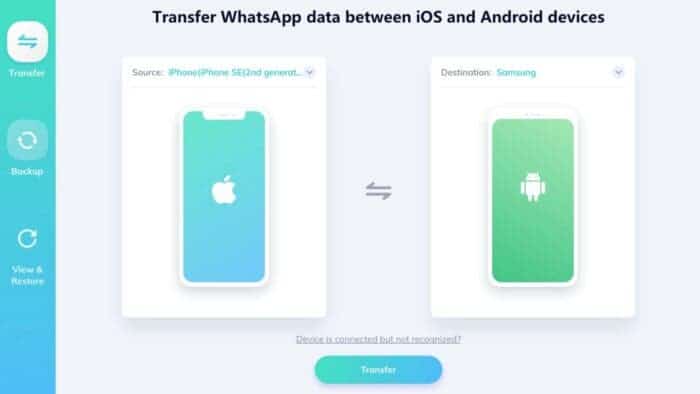 Transfer WhatsApp Messages Android to iPhone Tenorshare WhatsApp Transfer