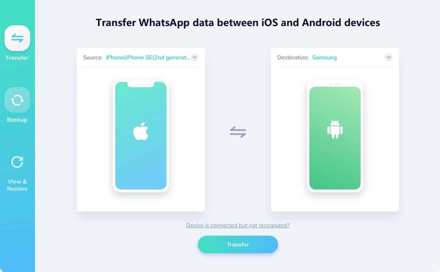 Transfer WhatsApp Messages Android to iPhone Tenorshare WhatsApp Transfer