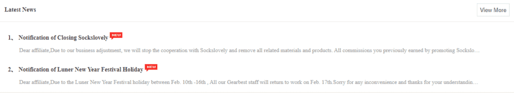 Gearbest Latest News on its affiliate page