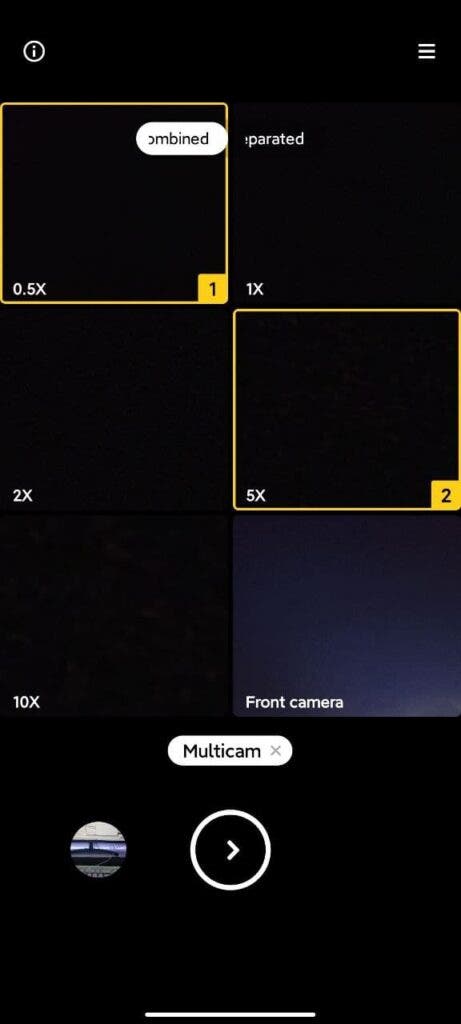 Multicamera Mode on Xiaomi12Ultra