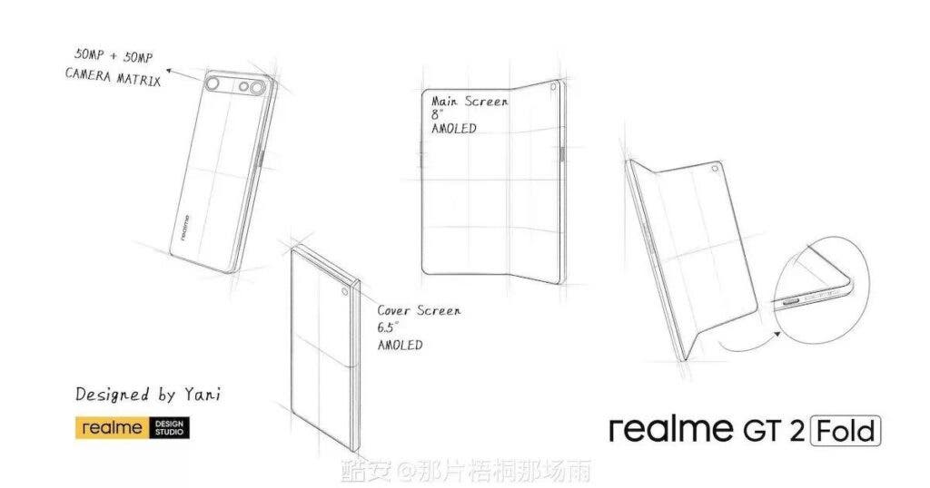 Realme GT 2 Fold design sketch