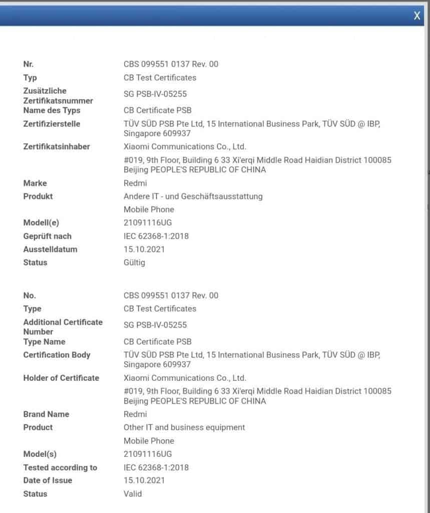 Redmi Note 11 Pro+ FCC_1