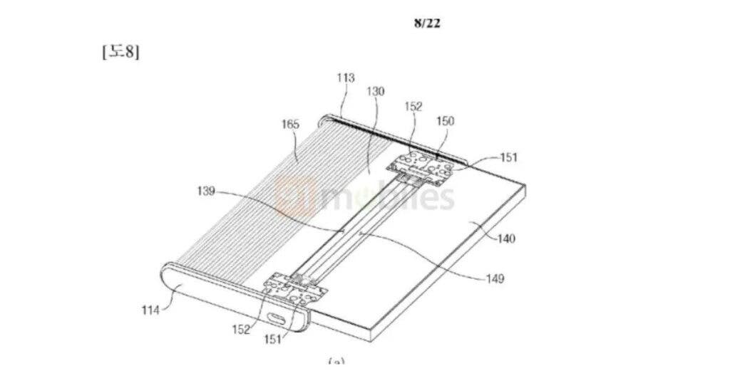 Samsung sliding, foldable display phone patent_7