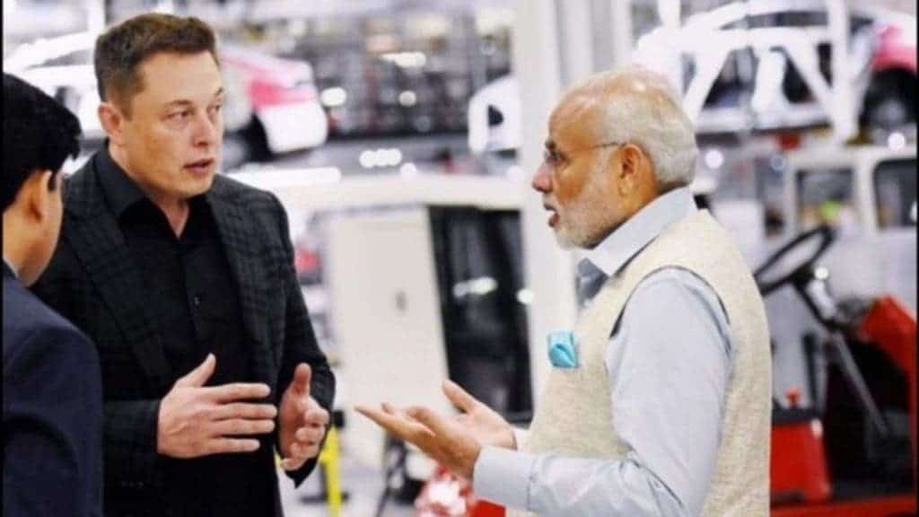 Elon Musk with Indian Prime Minister Narendra Modi