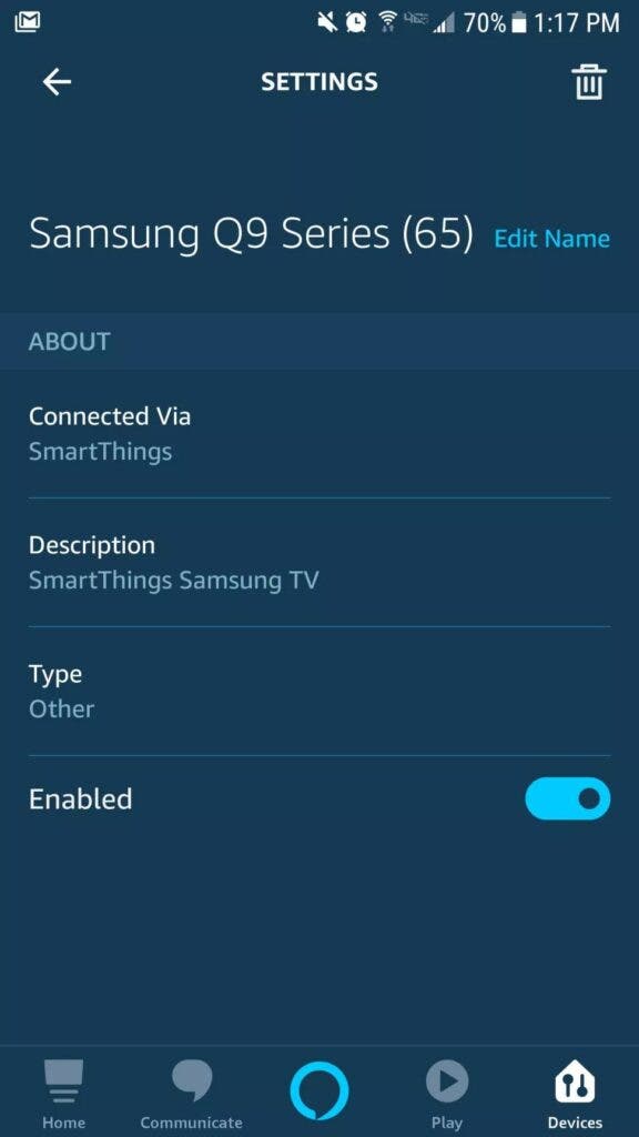 how to connect samsung smart tv to alexa - Selecting your TV in the Alexa app