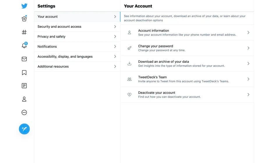 At the bottom of the list, tap “Deactivate your account.”