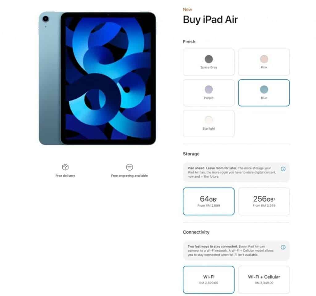 Apple iPad Air Malaysia online store