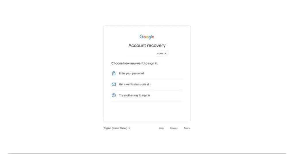Recover Gmail Password step 1