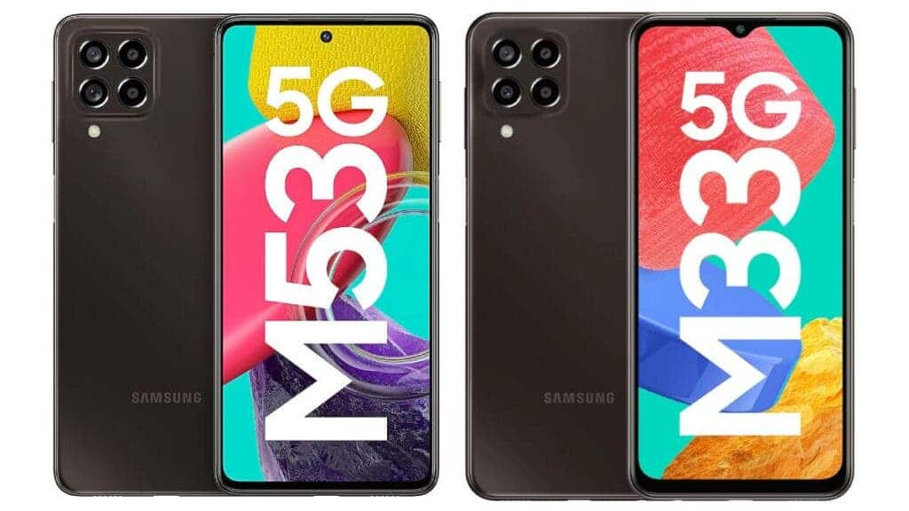 Samsung Galaxy M53 5G y Galaxy M33 5G marrón esmeralda