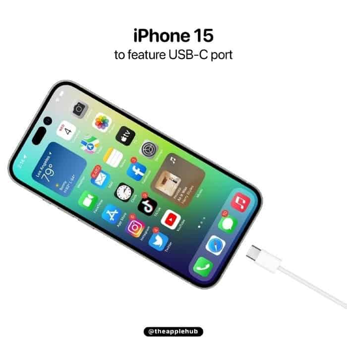 iPhone 15 series may use the USB-C port