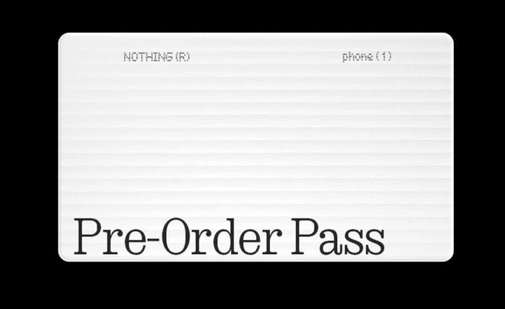 Nothing Phone (1) preorder pass Mukul Sharma
