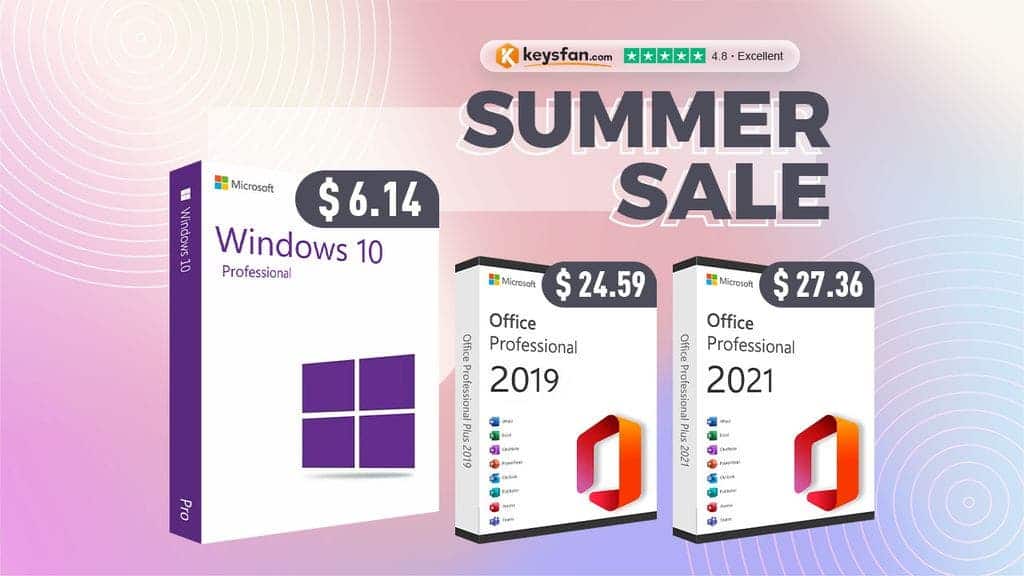 Keysfan Summer Special Sale: Windows 10 Genuine Lifetime Licenses  As low As .77 Per key