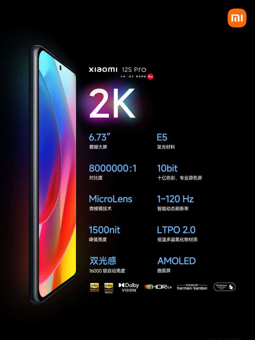 Xiaomi Mi 12s Pro display