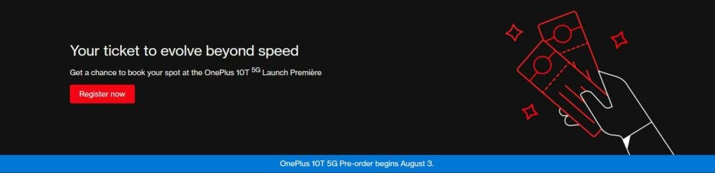 OnePlus 10T India launch registration