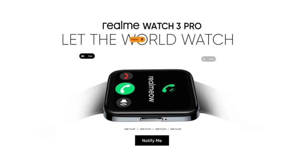 Realme Watch 3 Pro microsite