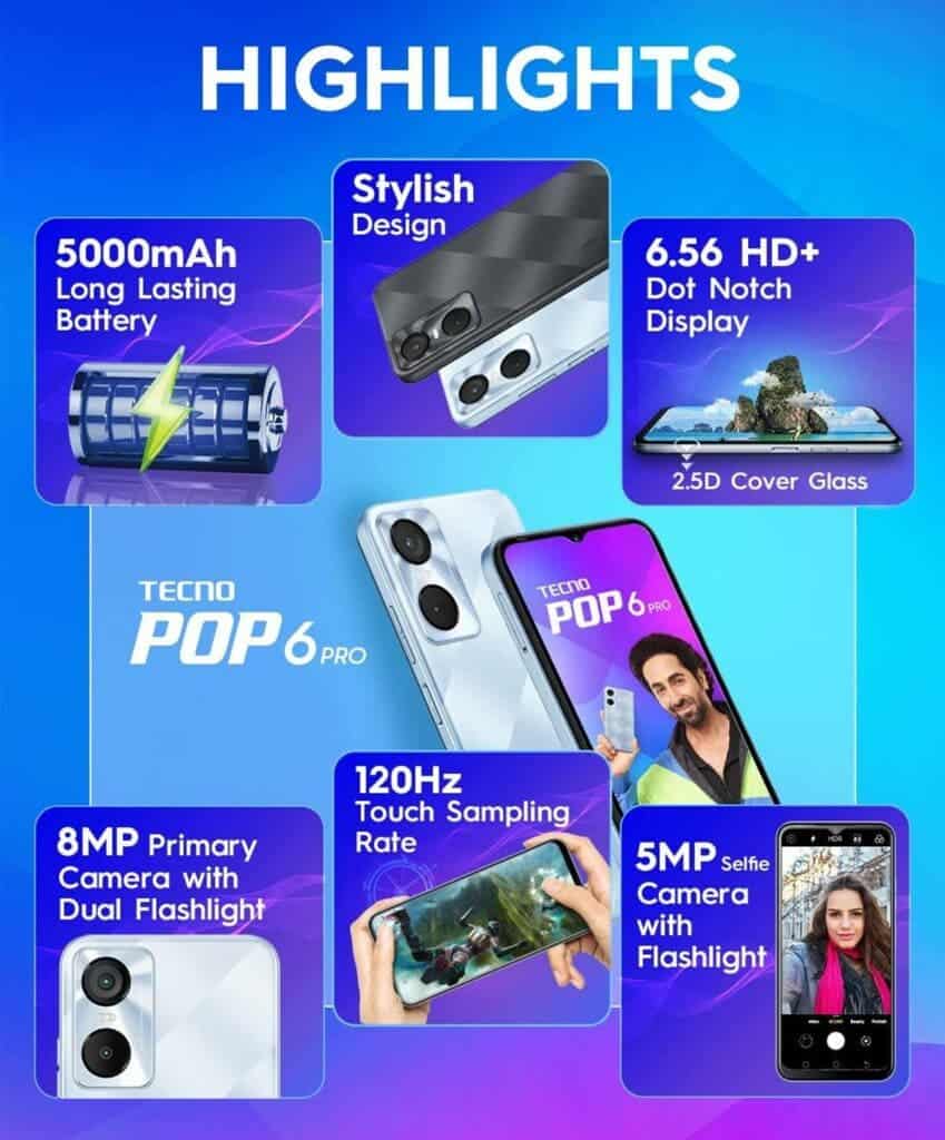 Tecno Pop 6 Pro features