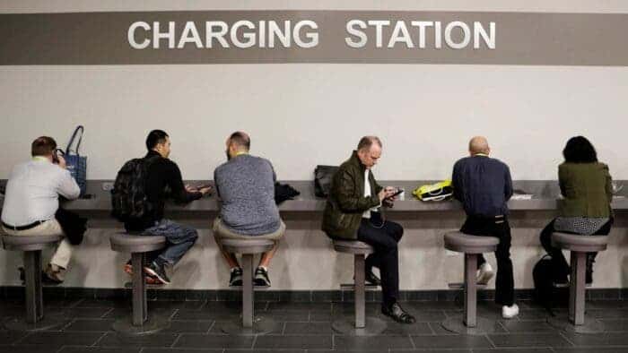 public USB charging station
