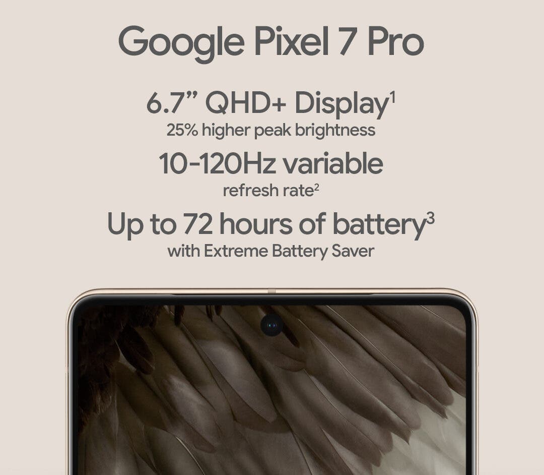 Gogole Pixel 7 Pro screen