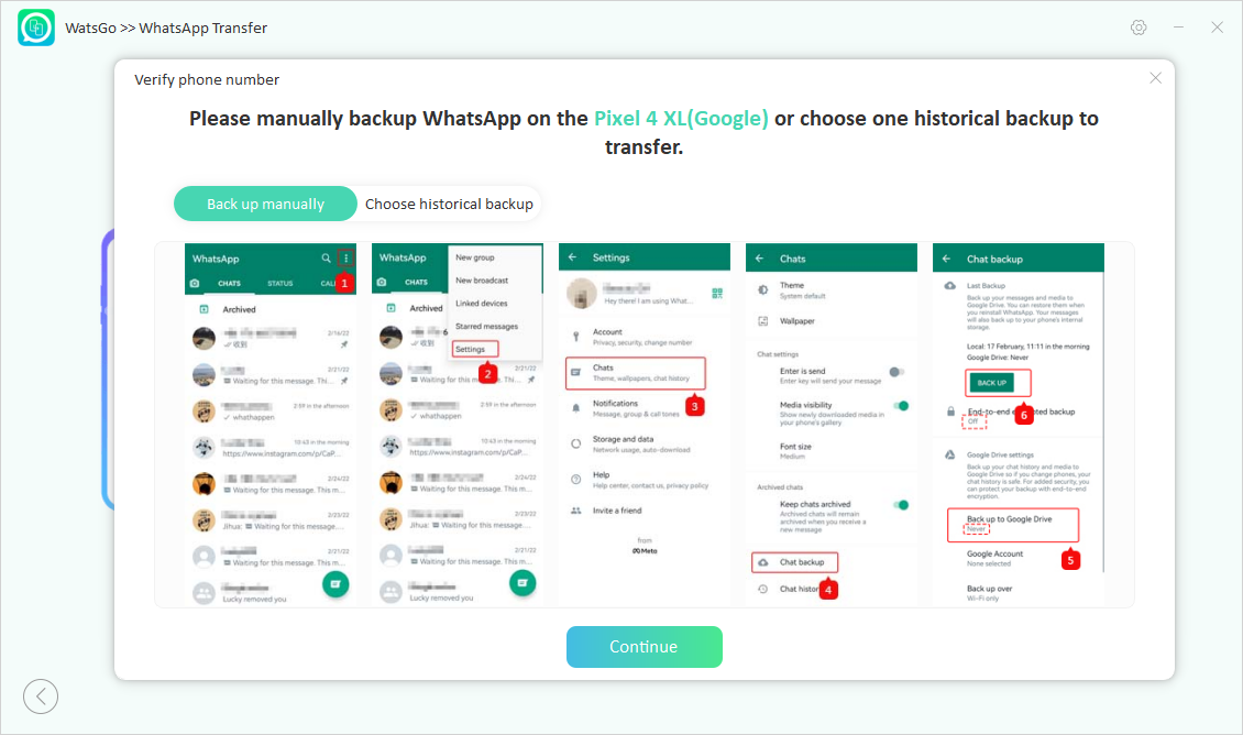 itoolab watsgo: Select to transfer WhatsApp to new phone