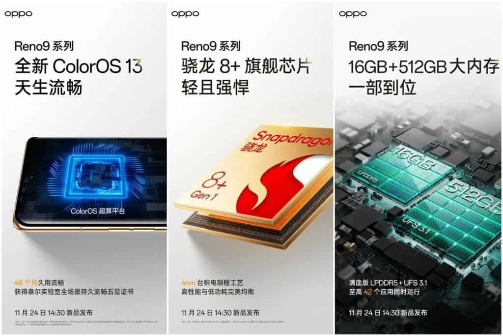 Oppo Reno 9 series specifications