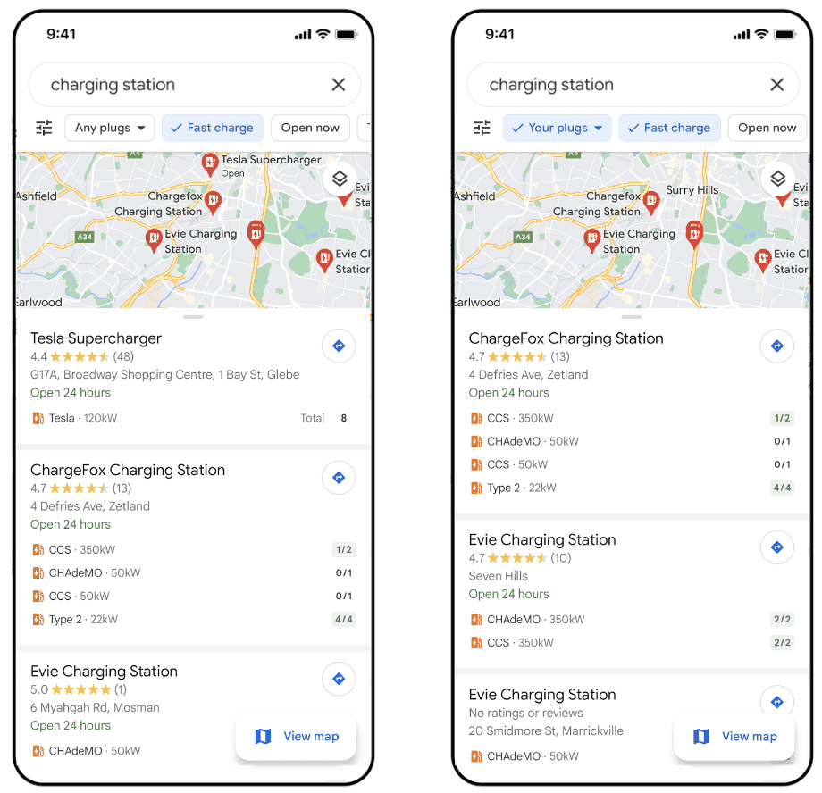 Google Maps Search with Live View