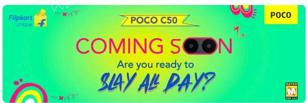 Poco C50 Flipkart teaser