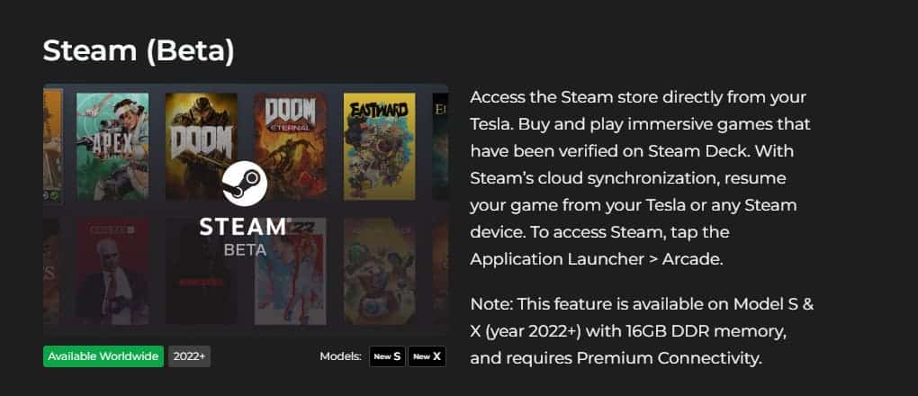 steam release notes for Tesla