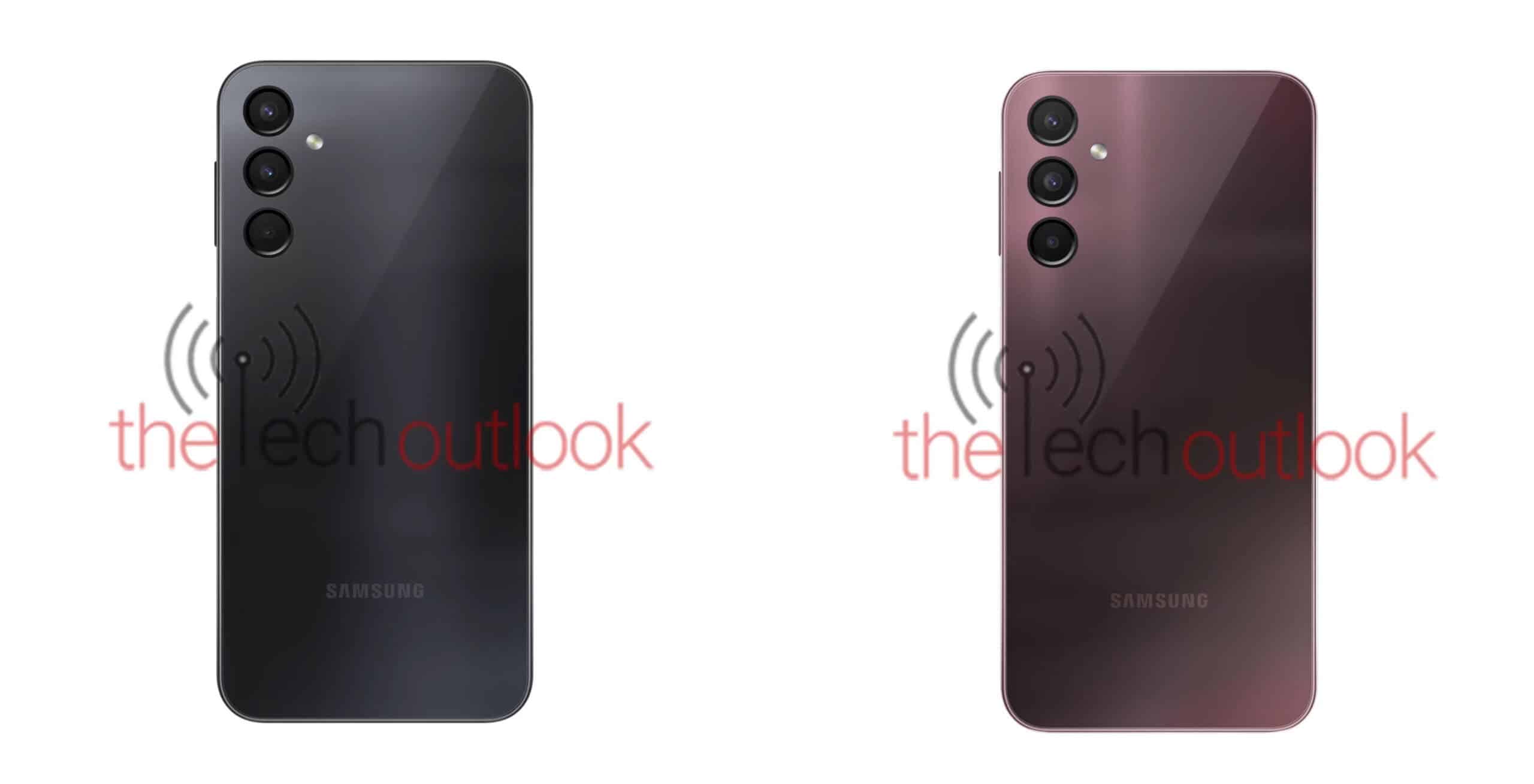 Galaxy A24 back black and red