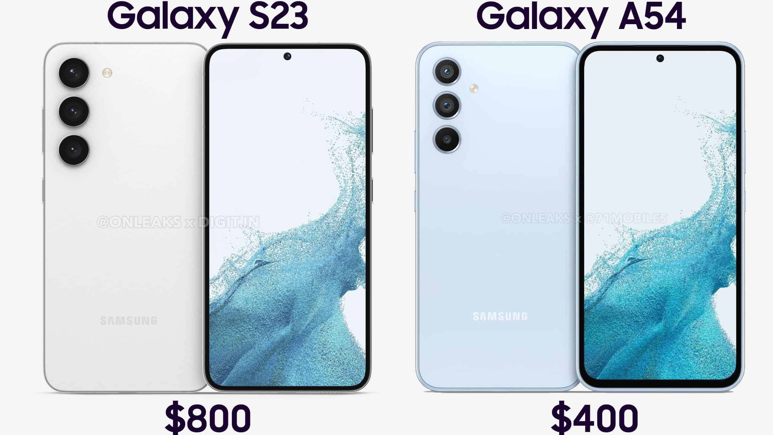 Galaxy S23 vs Galaxy A54 Price