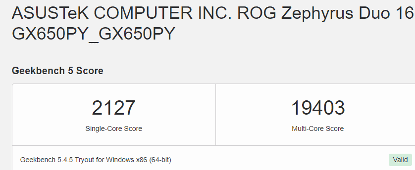 AMD Ryzen 9 7945HX score