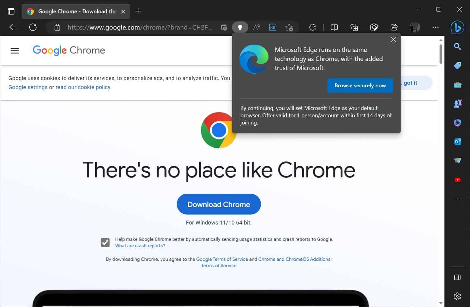 Switch Browsers from Chrome to Edge to Receive Payment from Microsoft