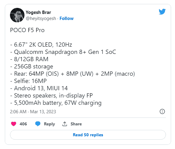 POCO F5 Pro specs tipped – new flagship killer on the block