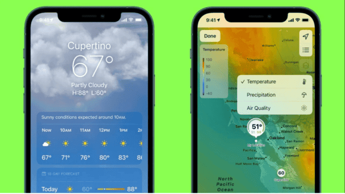 Apple weather app
