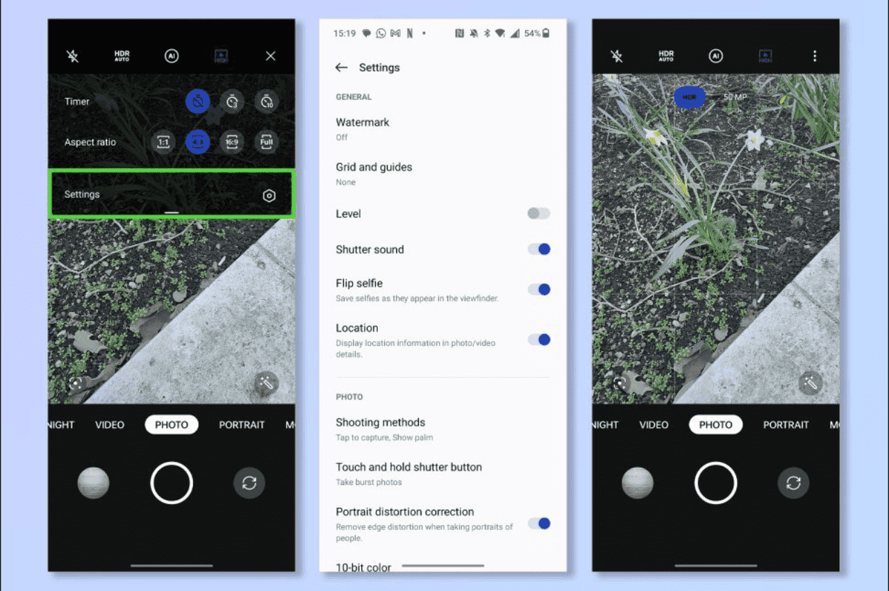Grid Guide android camera feature