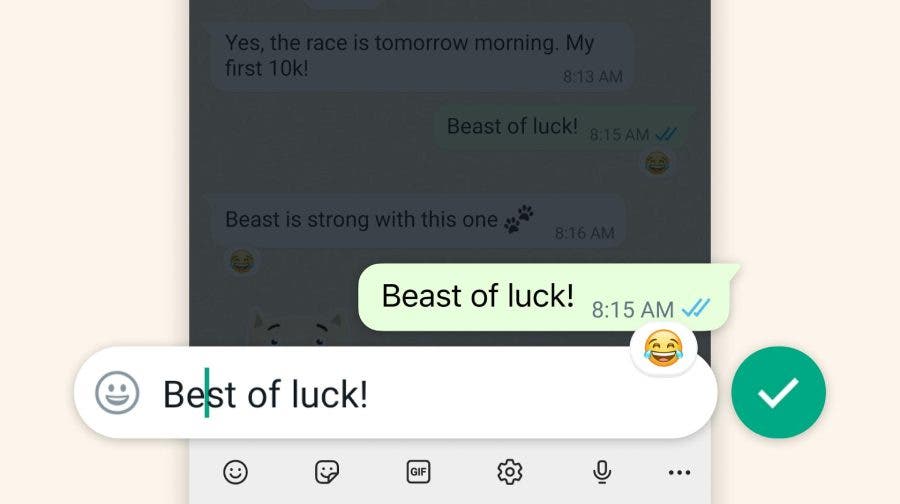 Message edit on WhatsApp