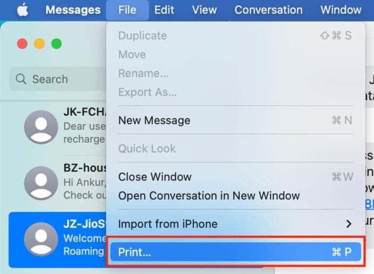 export iPhone messages as PDF