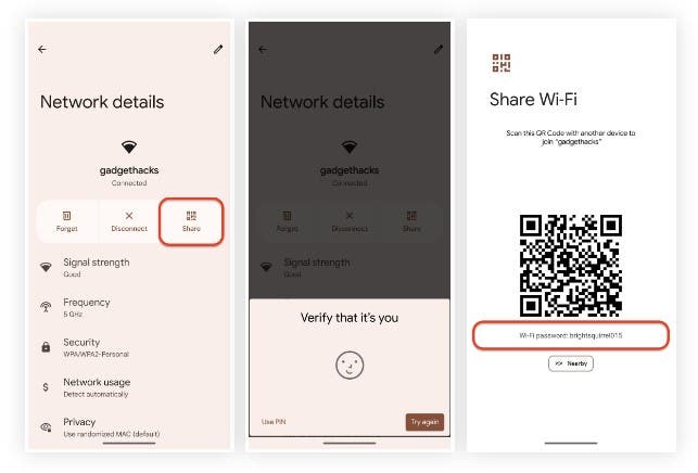 Android Wi-Fi passwords