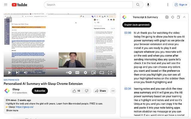 YouTube Summary ChatGPT Extension