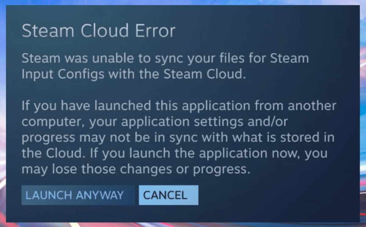 Cloud Sync Error On Steam Deck